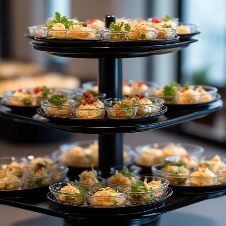 Strukturiertes Buffet-System in Schwarz und Gold